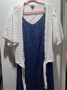 torrid White Open-Knit Cropped Cardigan